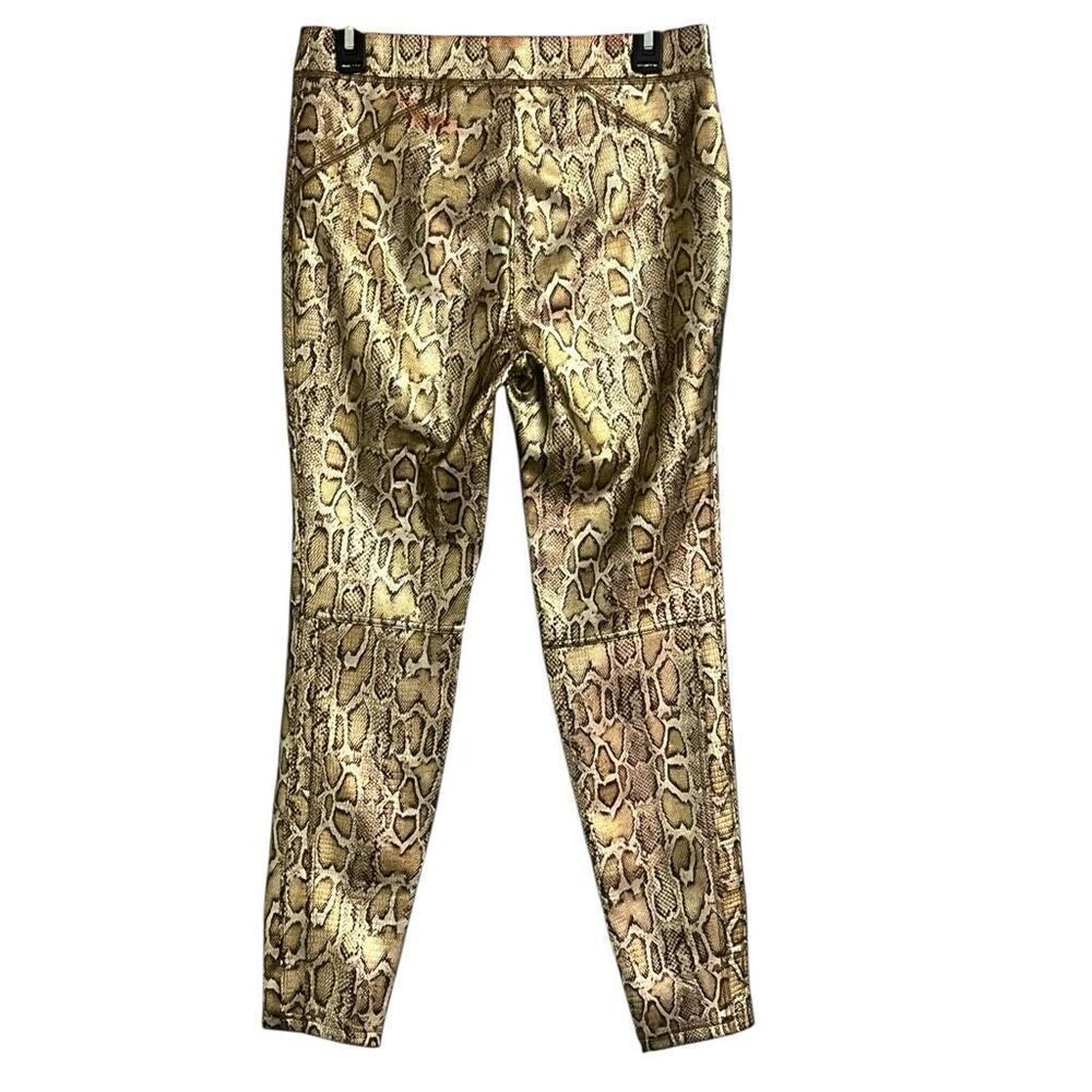 Free People Gold Metallic Python Pull On Leggings… - image 4
